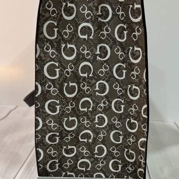 GUESS Tote Bag Snakeskin Pattern Grey/Black - Picture 8 of 10